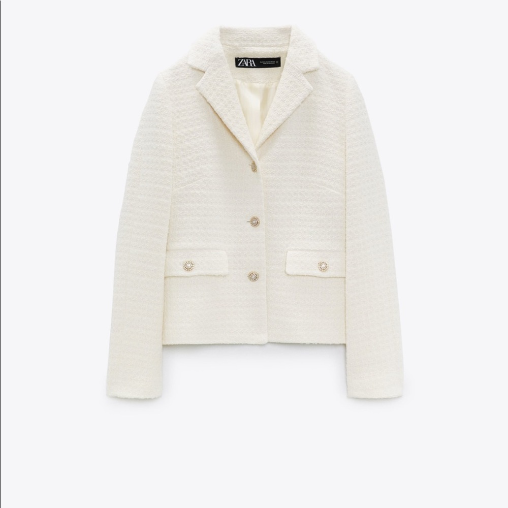 NWT Zara Cropped Blazer with Jewel Buttons - Picture 13 of 16